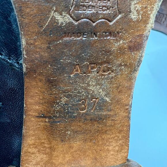 A.P.C. Black Leather Ankle Boots Women's 6 US - Picture 9 of 9